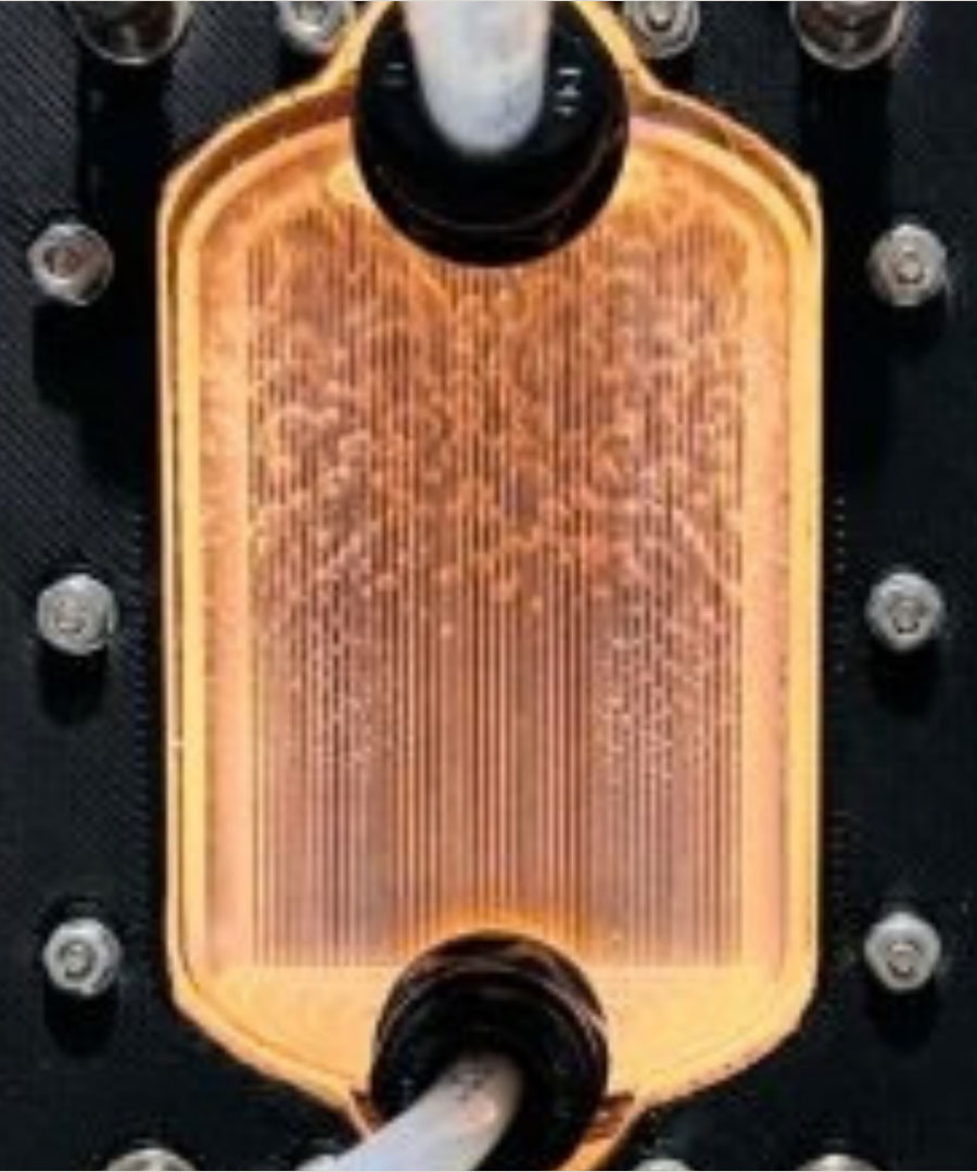Coolant boiling on the EVA Cooling cold plate mounted on the processor